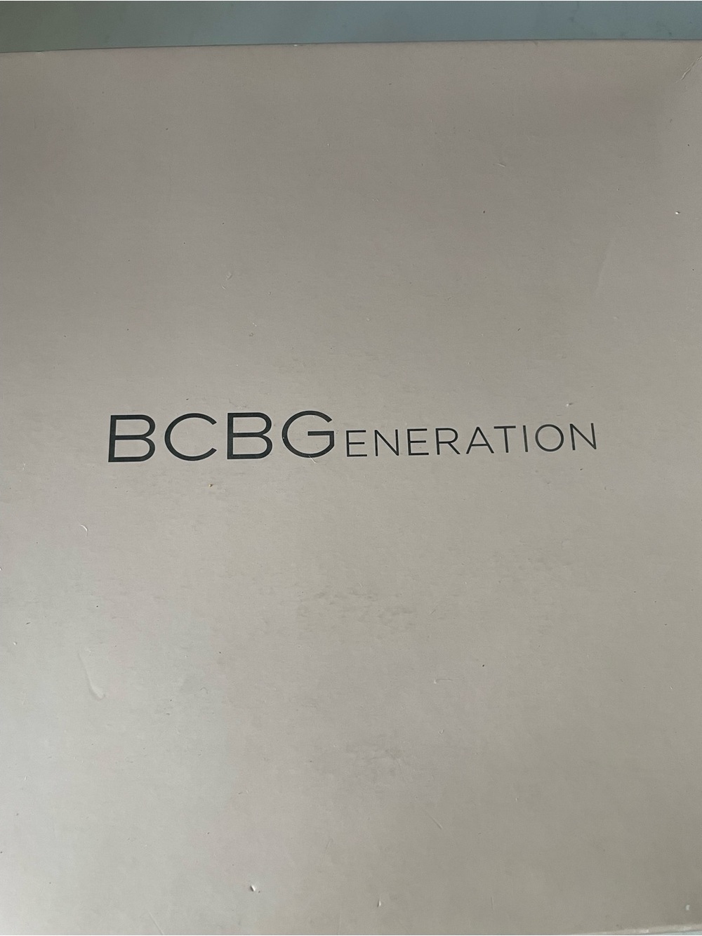 BCBGeneration Box in Light Beige with Black Logo